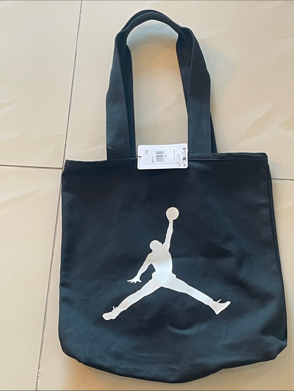 Jordan Black Tote with White Jumpman Logo